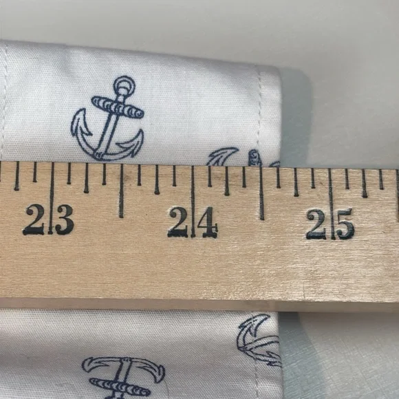 Nick Graham Men's Modern Fit 15.5 Anchor Print Flip Cuff Formal Shirt — Nautical - Picture 7 of 9